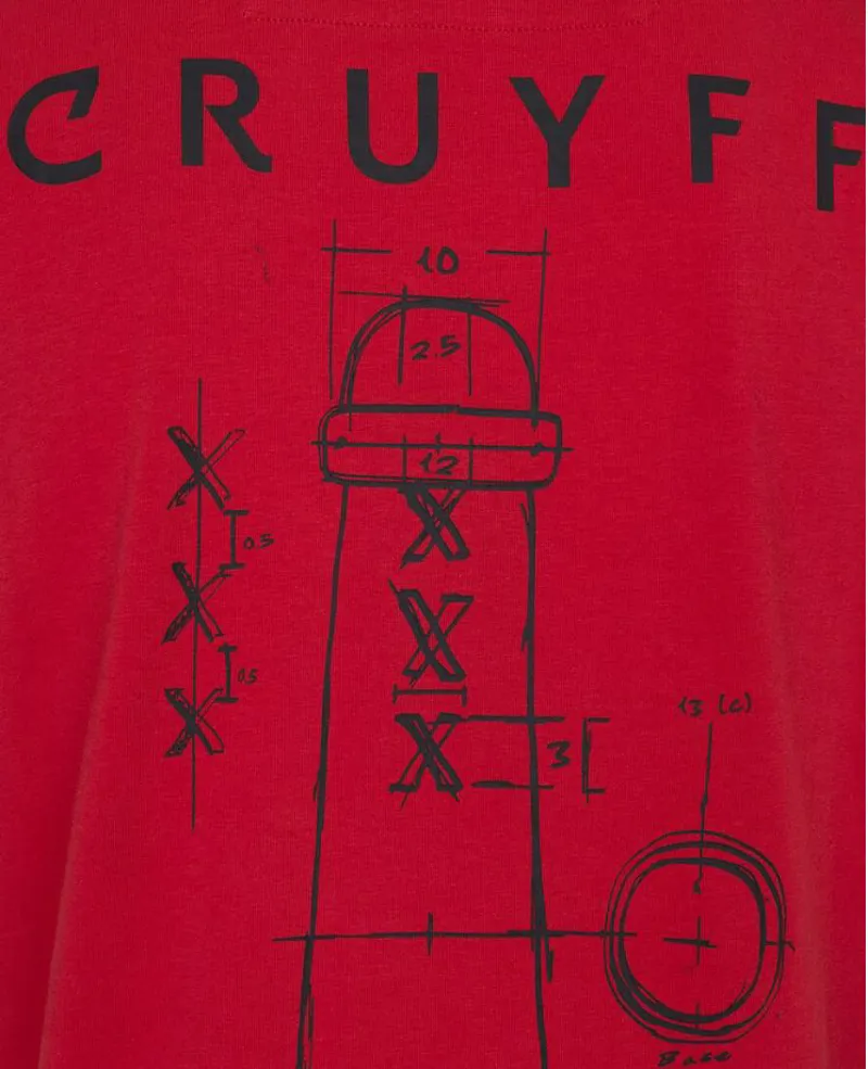 Cruyff Men's City Pack AMS Short Sleeve T-Shirt in Red-2